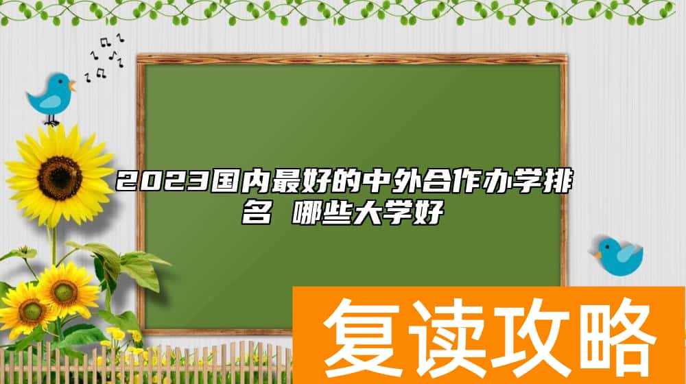 2023国内最好的中外合作办学排名 哪些大学好
